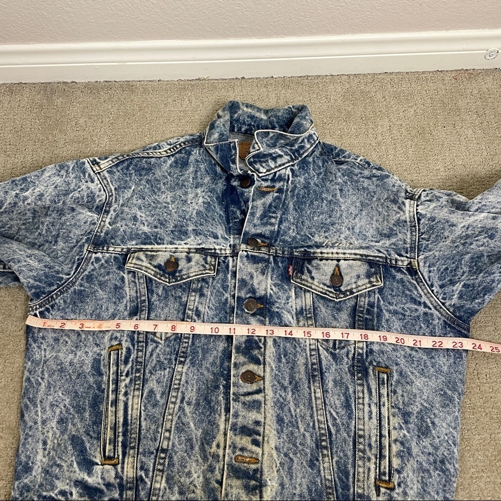 Levis Denim Bleached Jacket Vintage Size Large - Picture 7 of 10